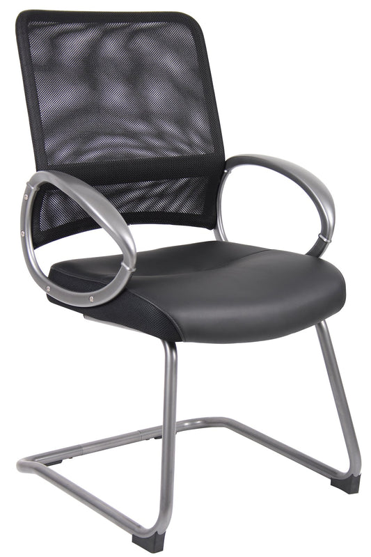Boss Mesh Back W/ Pewter Finish Guest Chair - B6409