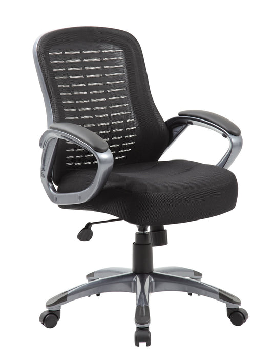 Boss Ribbed High Back Mesh Chair - B6756-BK