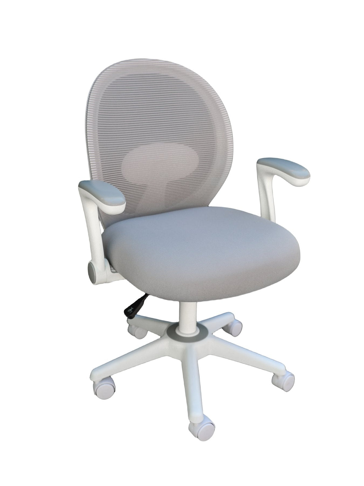 Boss Grey Mesh, Flip Arm, Task Chair, White Frame - Gray Seat Color - Foam, Fabric Seat Material - Gray Back Color - Mesh Back Material - 1 Each