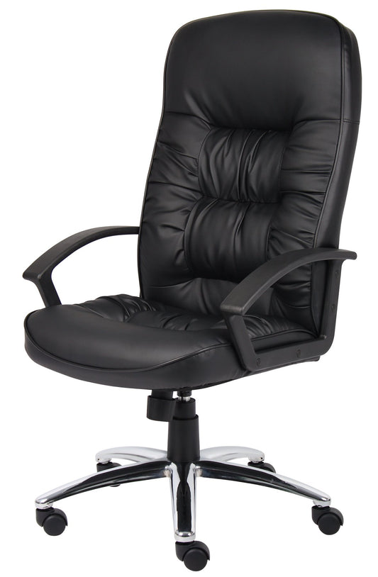 Boss High Back LeatherPlus Chair W/ Chrome Base - B7301C