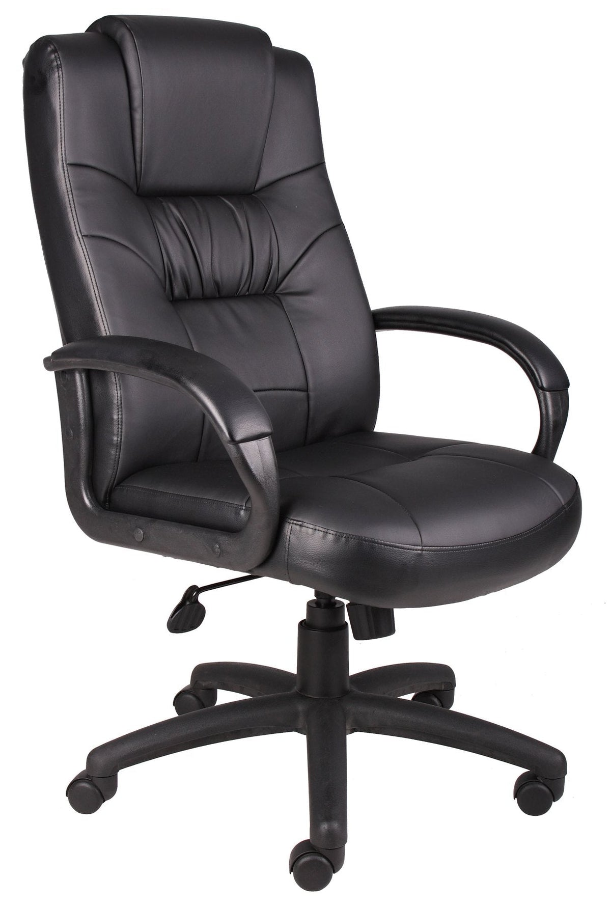 Boss B7501 Executive Chair - Black Seat Color - LeatherPlus Seat Material - Black Back Color - Leather Back Material - Black Frame Color - 1 Each