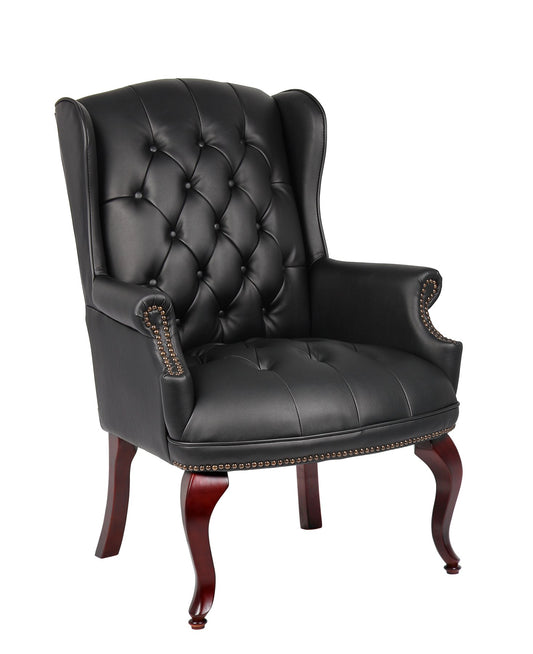 Boss Wingback Traditional Guest Chair In Black - B809-BK
