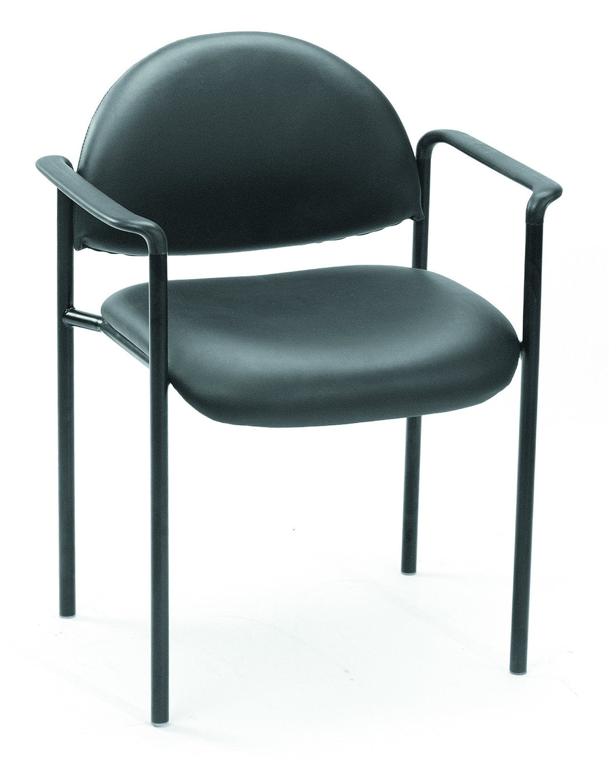 Boss Diamond Stacking Chair with Arm - Black - Fabric - 1 Each