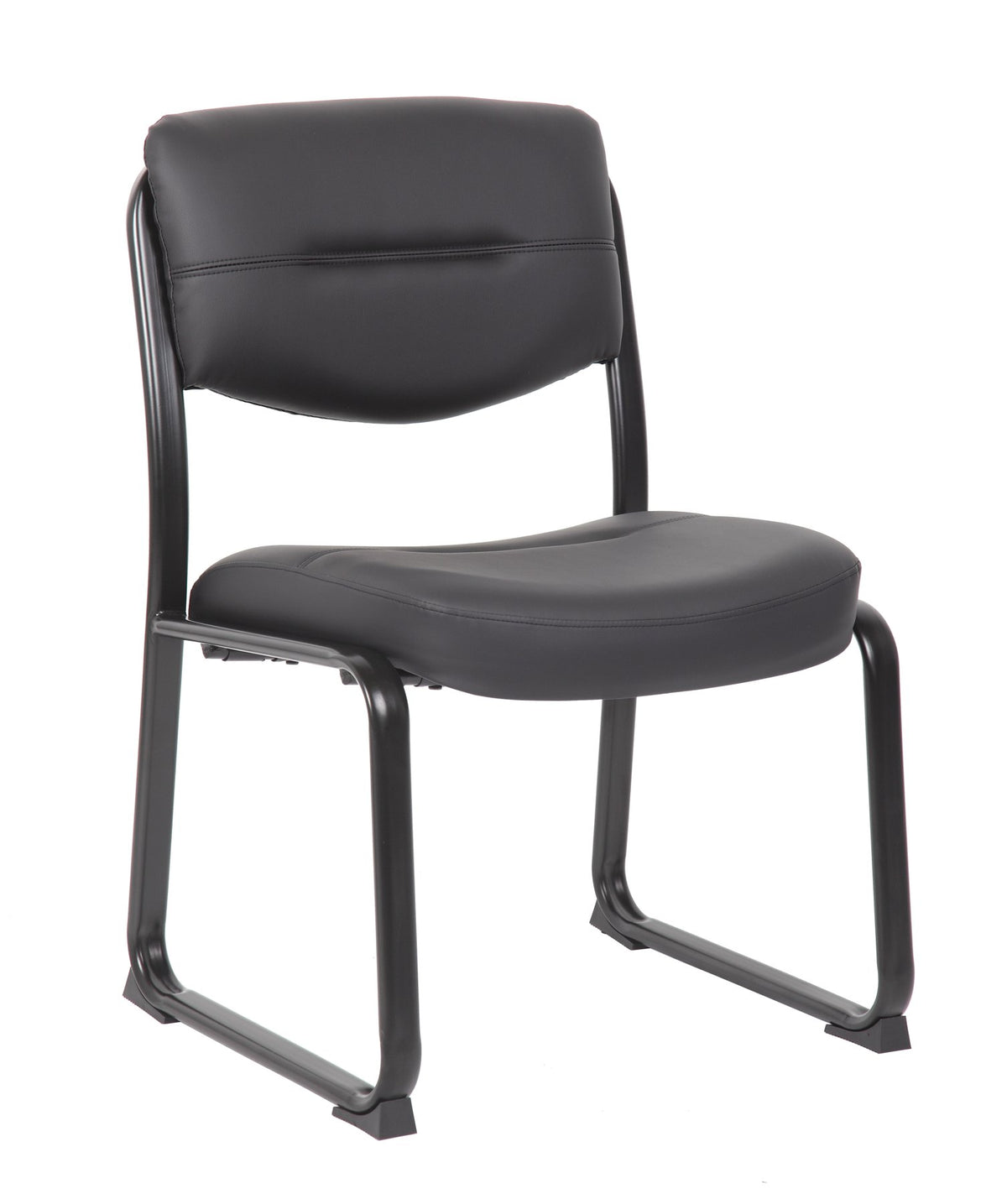 Boss Leather Sled Base Side Chair - B9539