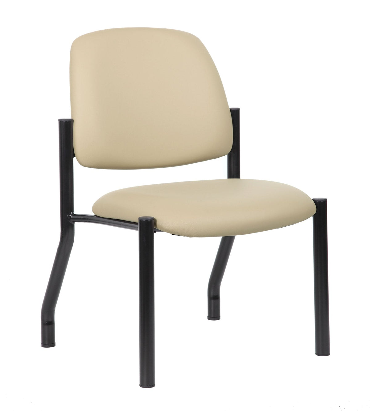 Boss Mid-back Guest Chair - Mid Back - Beige - Vinyl - 1 Each