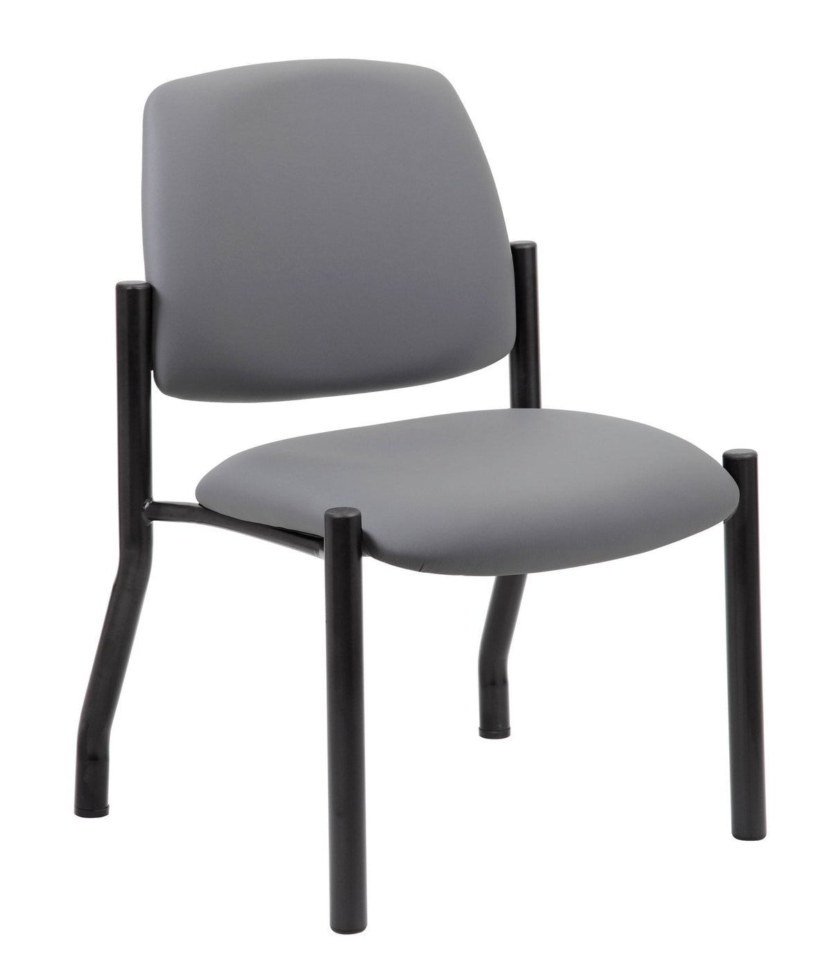Boss Mid-back Guest Chair - Mid Back - Gray - Vinyl - 1 Each