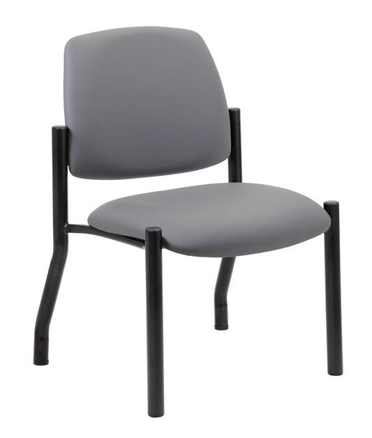 Boss Mid-back Guest Chair - Mid Back - Gray - Vinyl - 1 Each