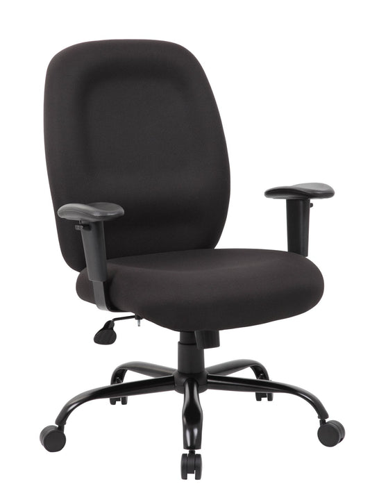 Boss Heavy Duty Task Chair- 400 lbs - Black Seat Color - Crepe Fabric Seat Material - Black Back Color - Crepe Fabric Back Material - 1 Each